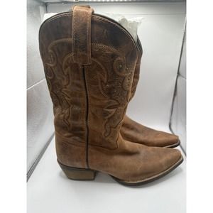 Ladies Rawhide by Abilene Brown Leather Studs Snip Toe Western Boots Size: 9 1/2